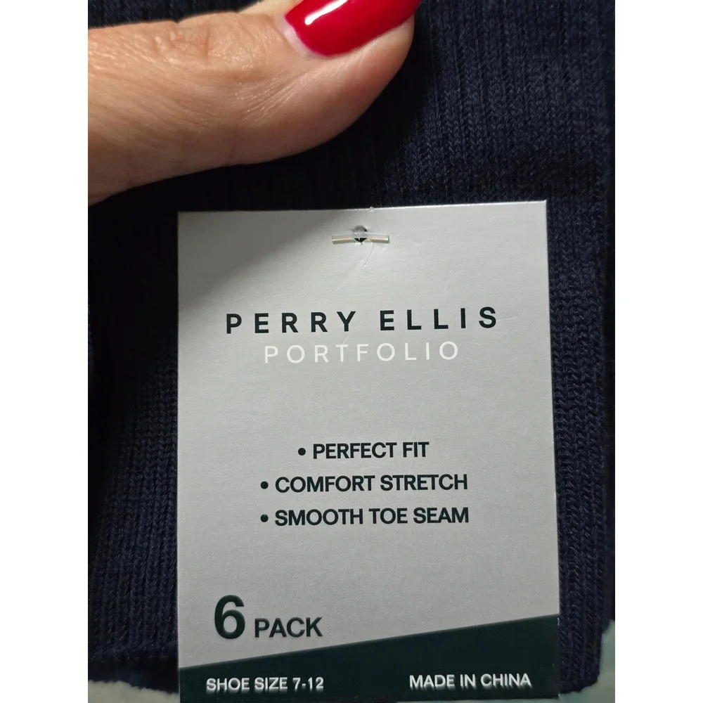 Perry Ellis Men Speed Dry Casual Comfort Socks 6 Shoe Size‎ 7-12 New (AH)